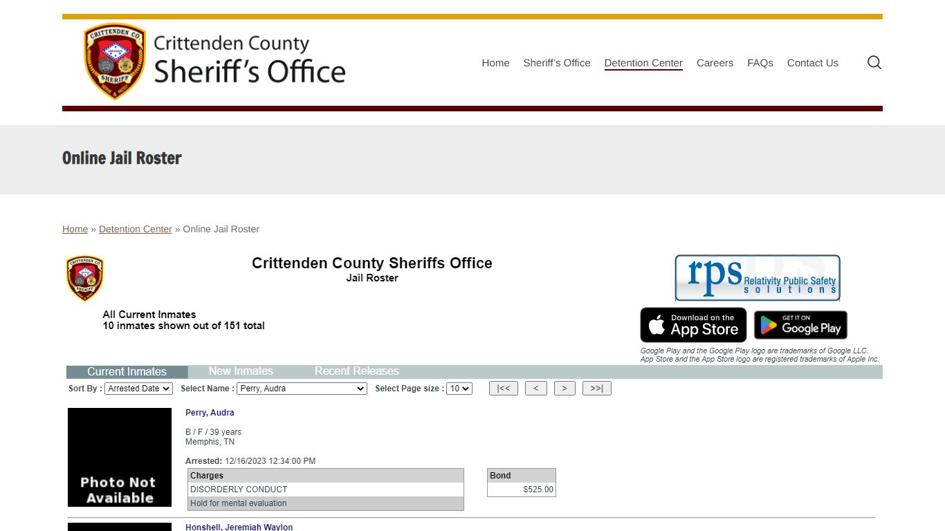 Online Jail Roster - Crittenden County Sheriff’s Department